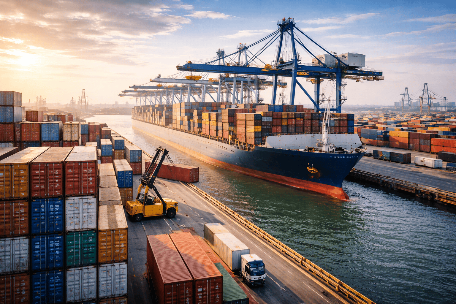 Container shipping and sea freight logistics operations